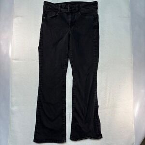 American Eagle Kick Boot Jeans Black Next Level Stretch Womens 12 Regular